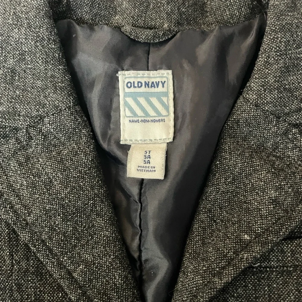 Old Navy Gray Pea Coat with Structured Shoulders 5T